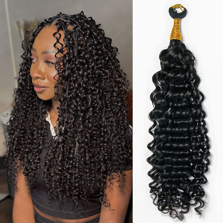 Eayon Feathered Crochet Human Hair For Braiding Water Wave