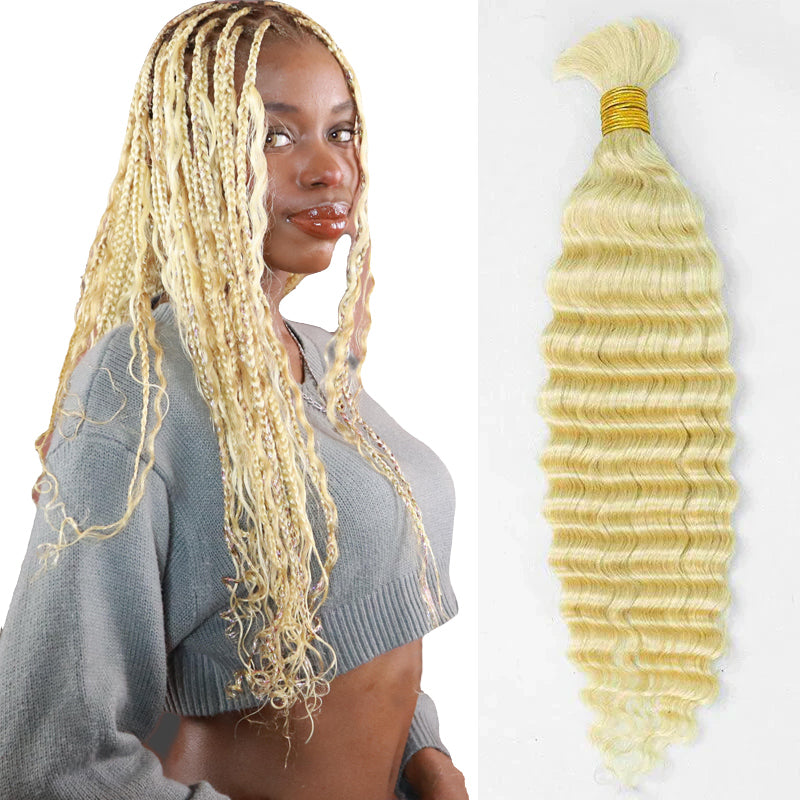 Bulk Human Hair For Braiding #613 Deep Wave