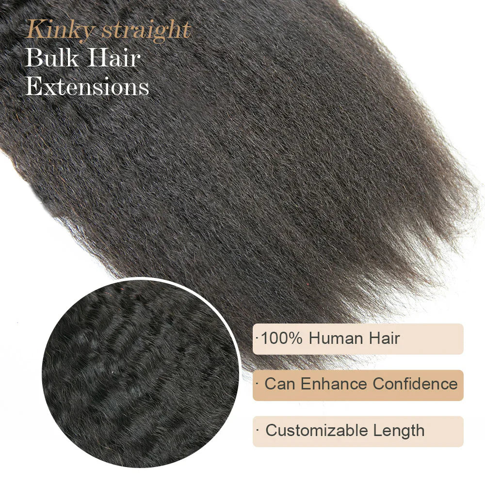 Bulk Human Hair For Braiding Kinky Straight