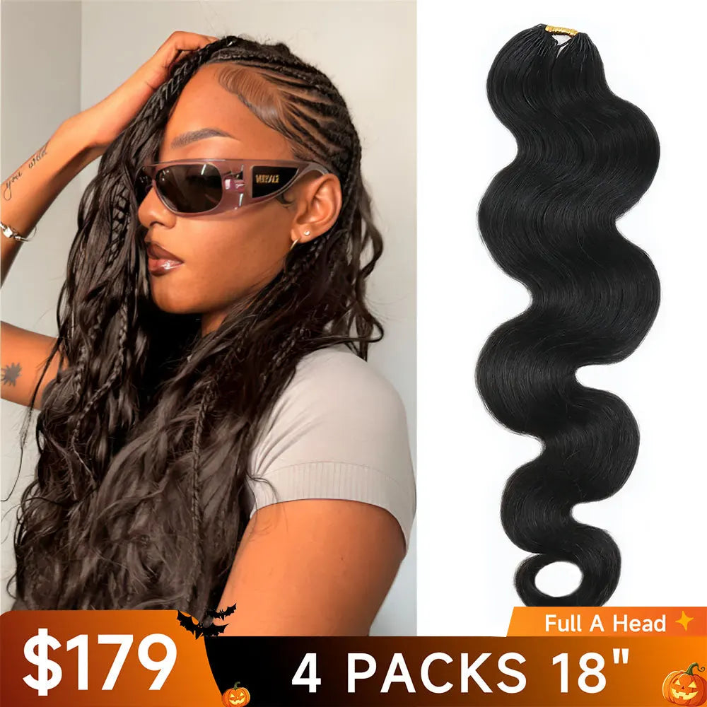 Effortless Glam Body Wave Crochet Human Hair Extensions | Miracle Knots3