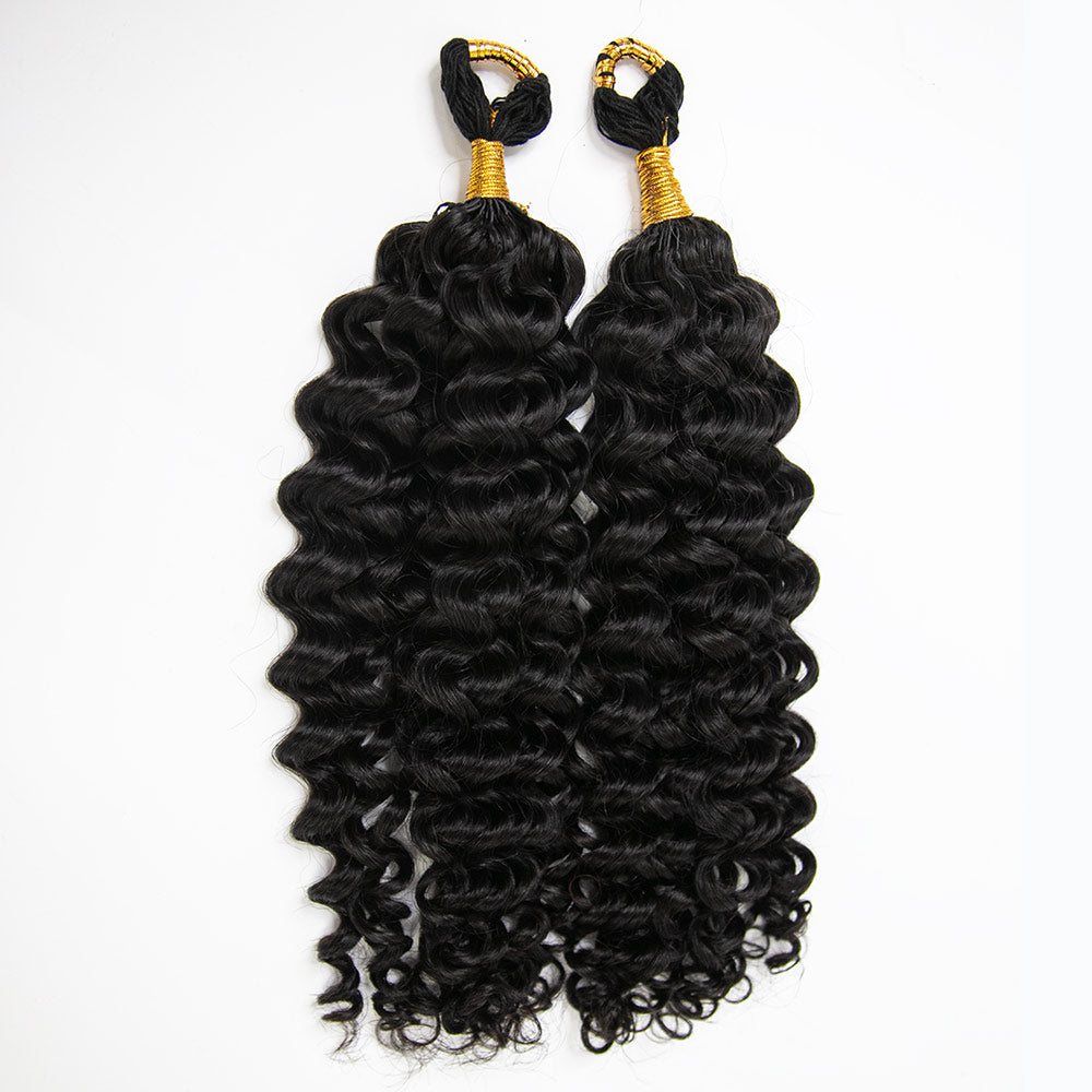 Feathered Crochet Human Hair For Braiding Spanish Curl Beginners-Friendly