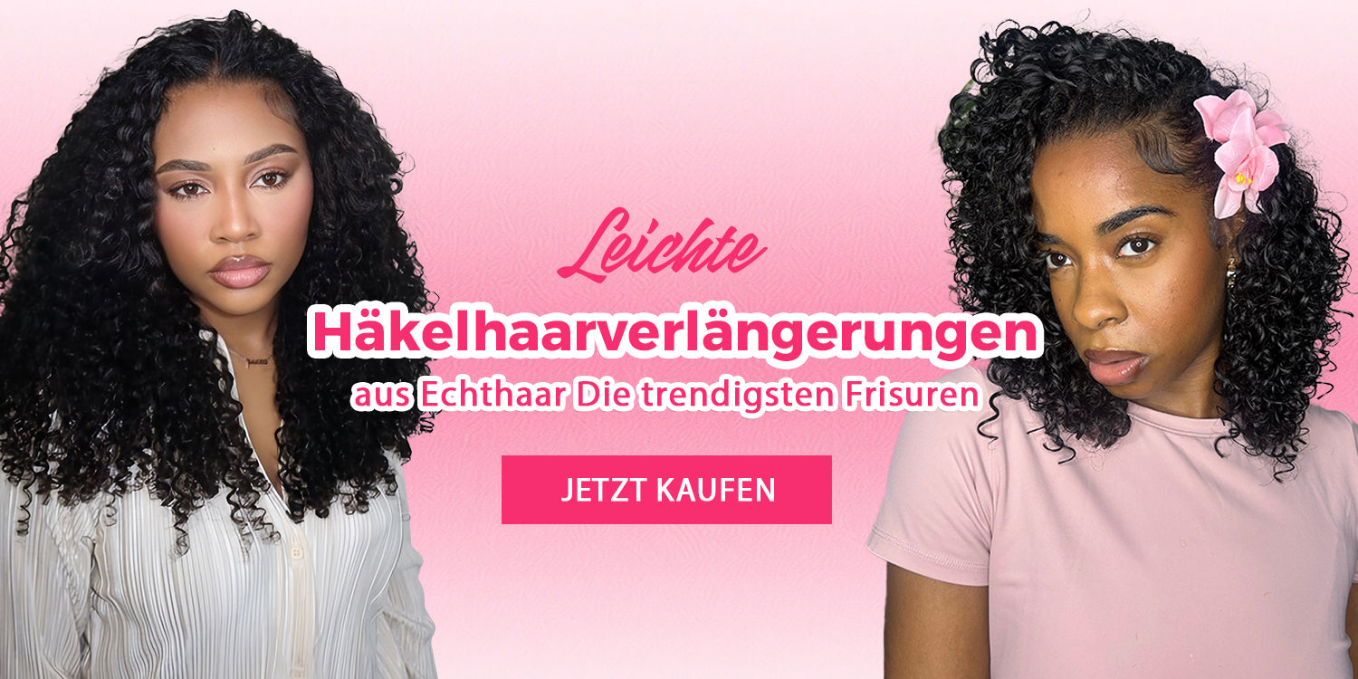 Häkelflecht-Echthaar Haarverlängerungen