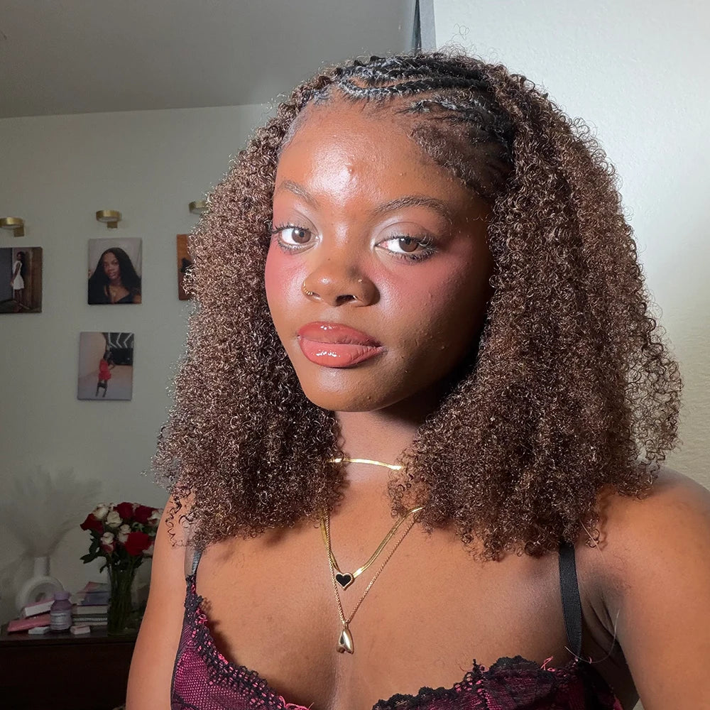 EAYON Tight Curly Lightweight T1B/4 Color Crochet Human Hair