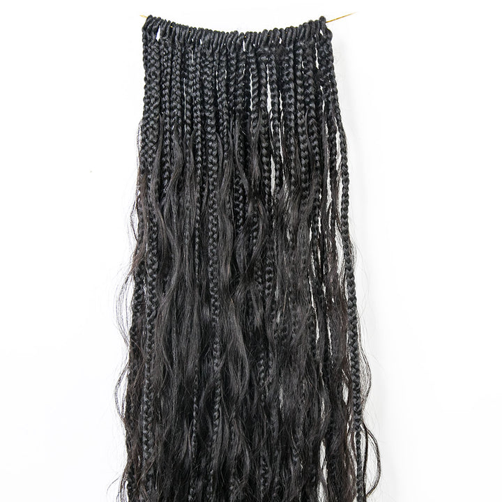 Pre-Looped  Crochet Mermaid Boho Box Braids With Loose Wave Human Hair