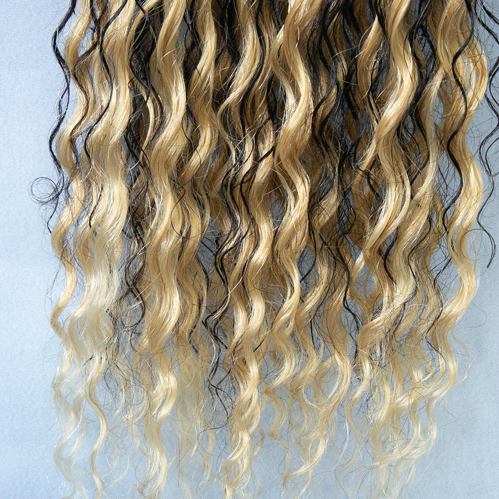 #S1B27/H27 Tresses au crochet style bohème avec boucles en cheveux humains 24 pouces 