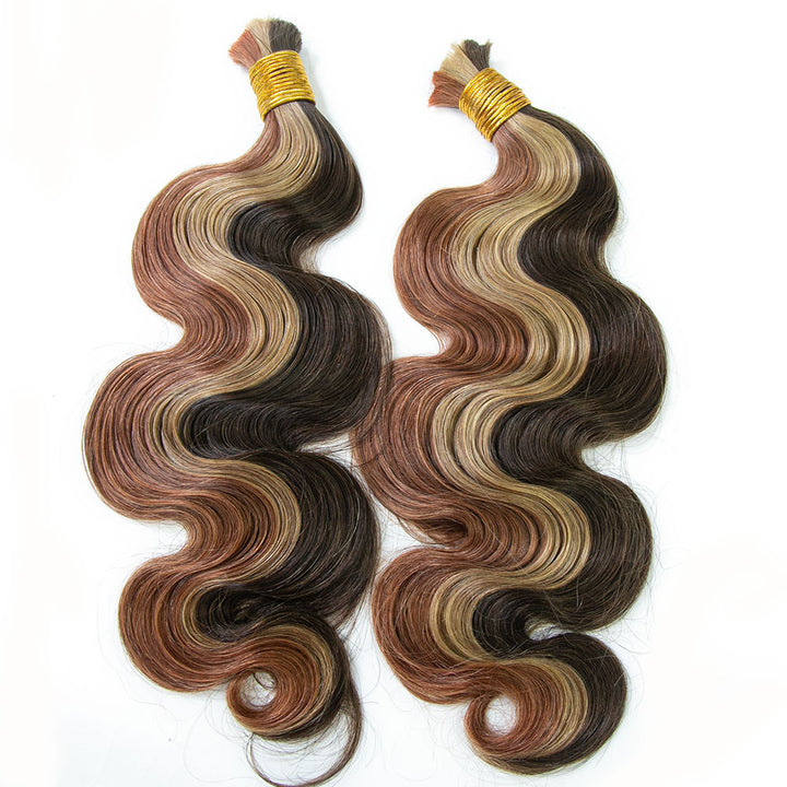#27 Cheveux humains blond miel ondulés à double tirage pour tressage
