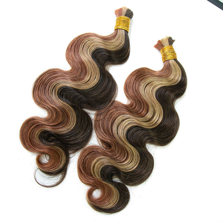 #27 Cheveux humains blond miel ondulés à double tirage pour tressage