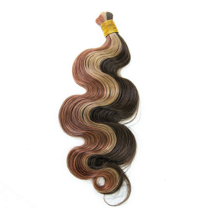 #27 Cheveux humains blond miel ondulés à double tirage pour tressage