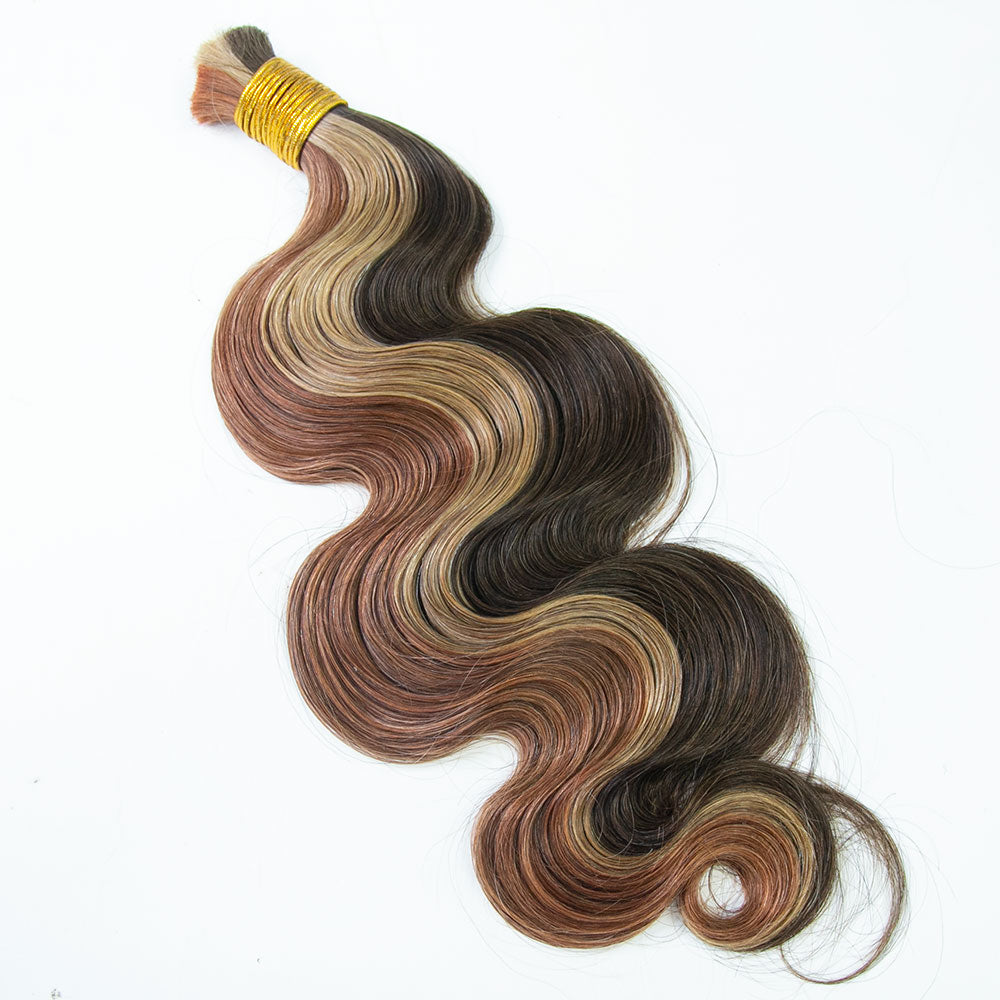 #27 Cheveux humains blond miel ondulés à double tirage pour tressage
