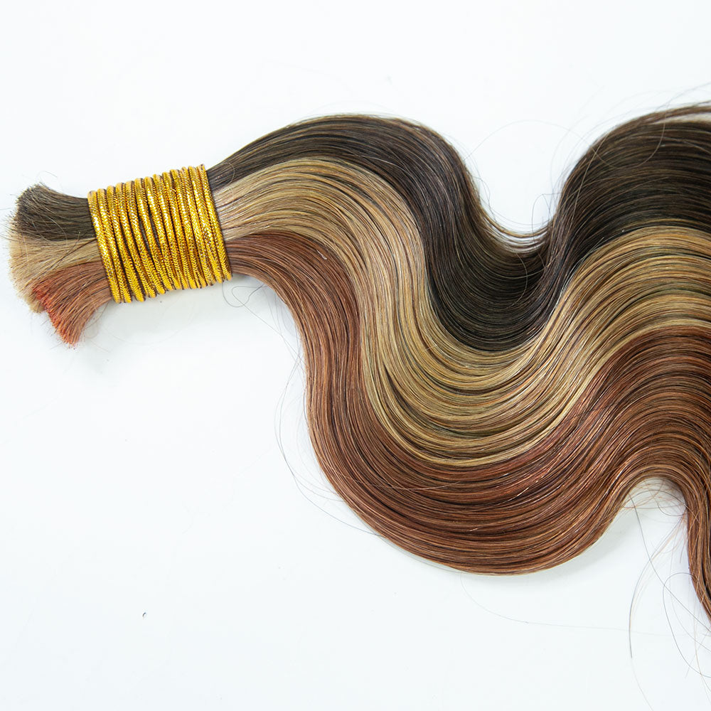 #27 Cheveux humains blond miel ondulés à double tirage pour tressage