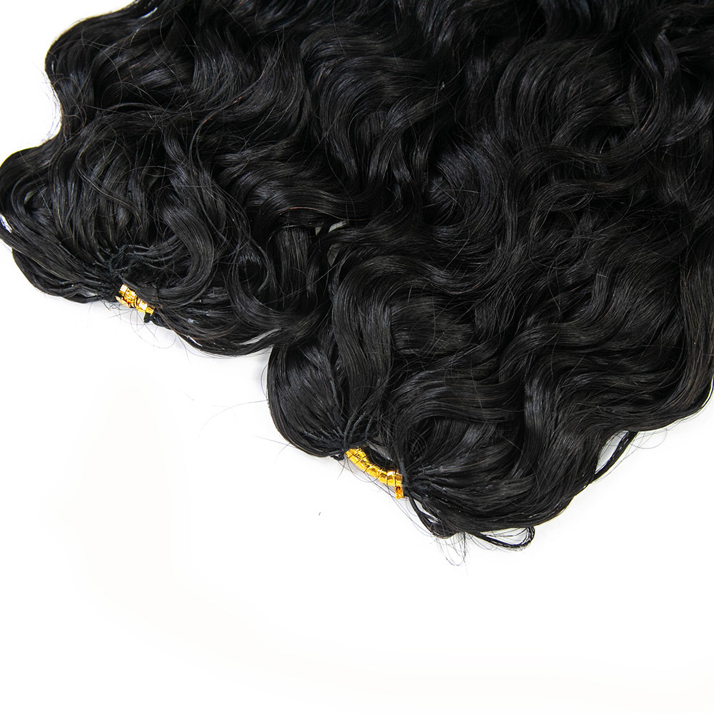 Extension de cheveux humains au crochet, ondulée et légère, EAYON