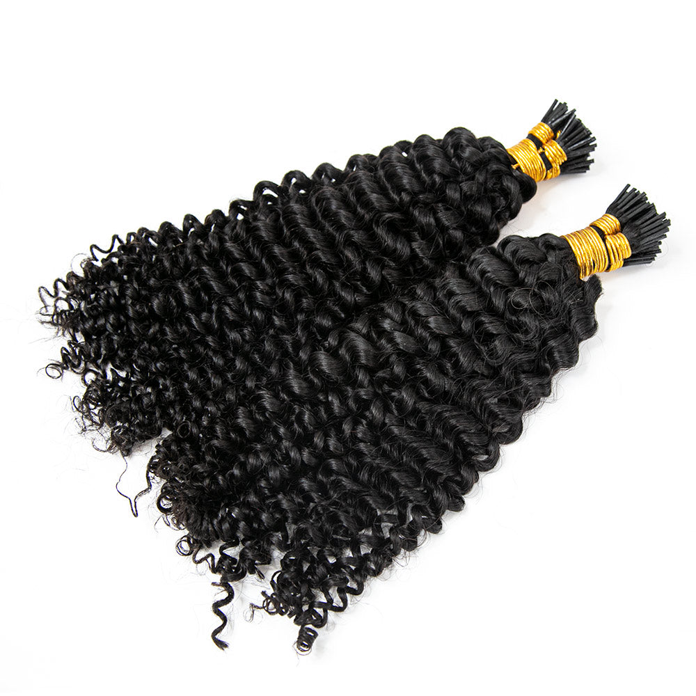 I TIP HAIR EXTENSION Deep Curly Human Hair