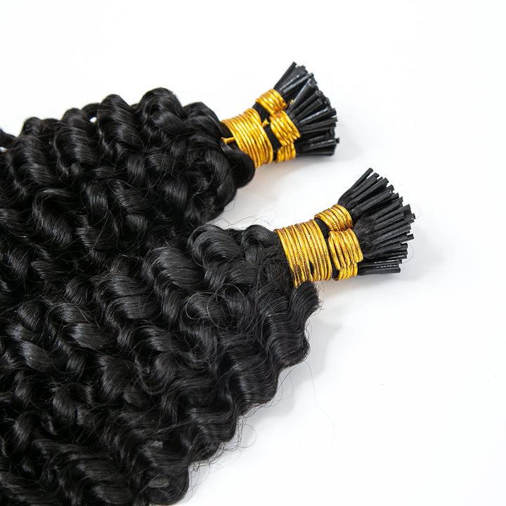 I TIP HAIR EXTENSION Deep Curly Human Hair