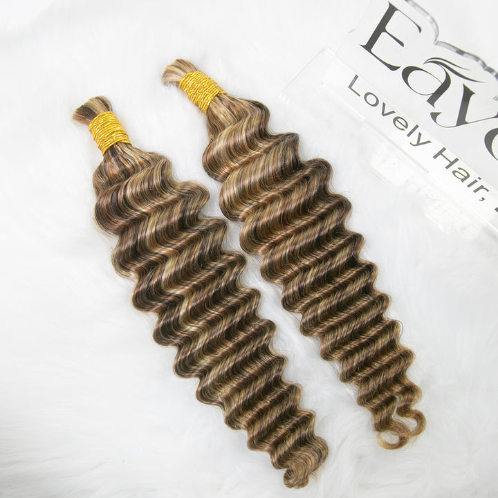 Blend #4/27/30/613 Deep Wave Boho Human Hair For Braiding