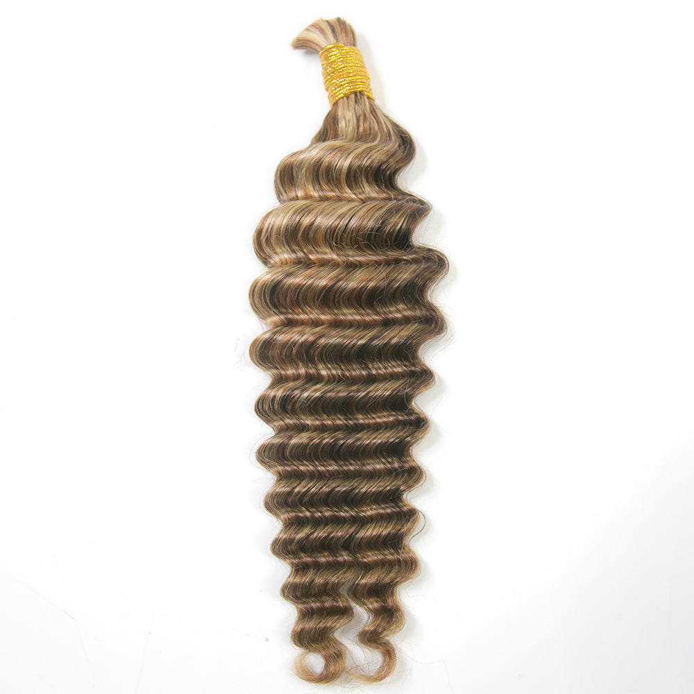 Blend #4/27/30/613 Deep Wave Boho Human Hair For Braiding
