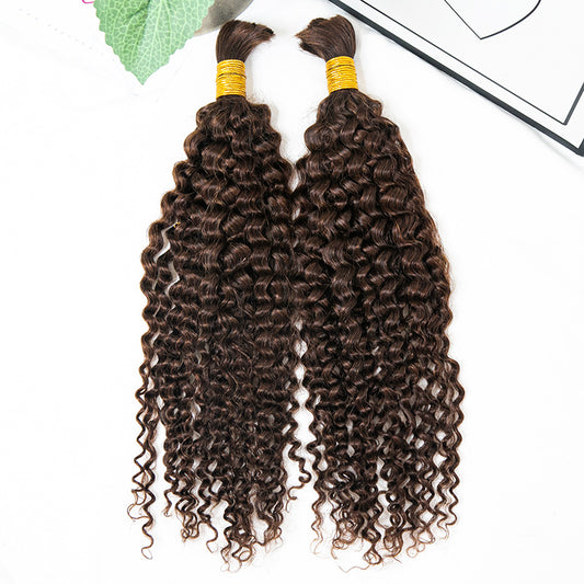 Bulk Human Hair For Braiding #4 Deep Curly