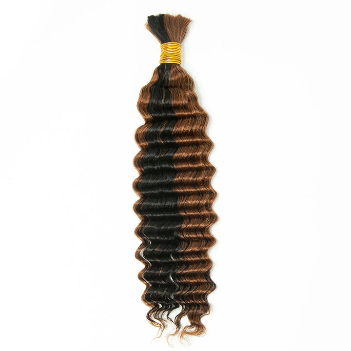 Bulk Human Hair For Braiding #Natural/30 Deep Wave