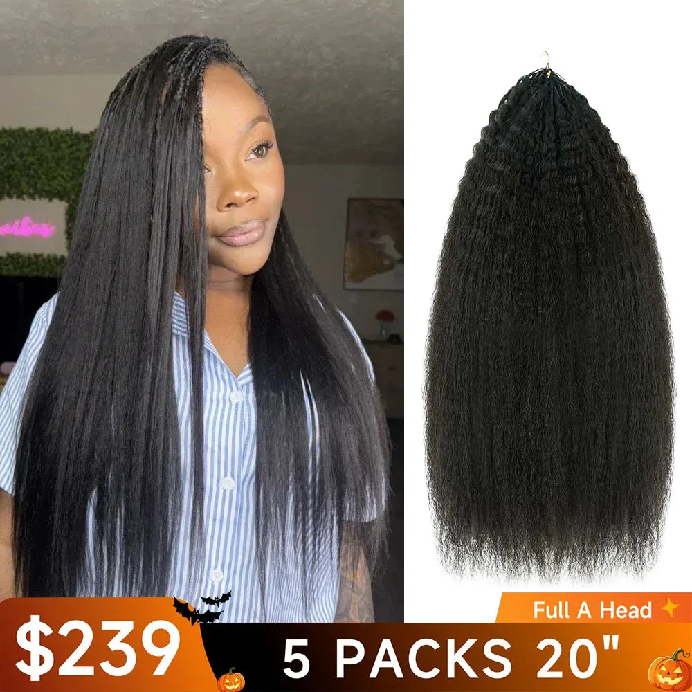 Natural & Sleek Kinky Straight Crochet Hair | Natural Human Hair Extensions1