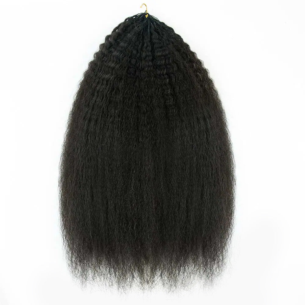 Natural human hair kinky straight crochet extensions

