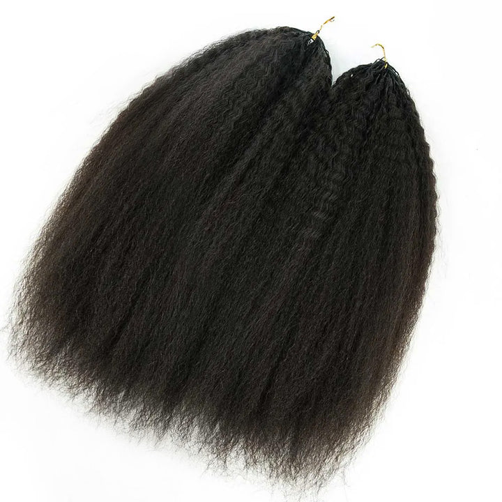 Natural sleek kinky straight crochet hair human extensions