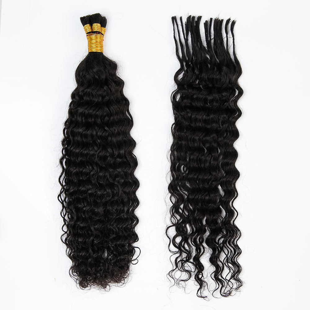 Pre-Divided Water Wave Double Drawn Human Hair For Boho Braids