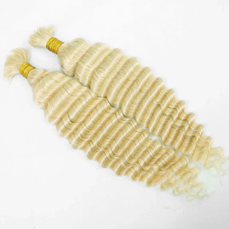 Bulk Human Hair For Braiding #613 Deep Wave