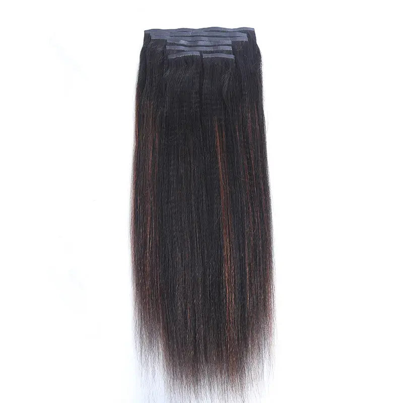 Seamless Clip-In Hair Extension Yaki Straight T1B/30 Color  display picture 2