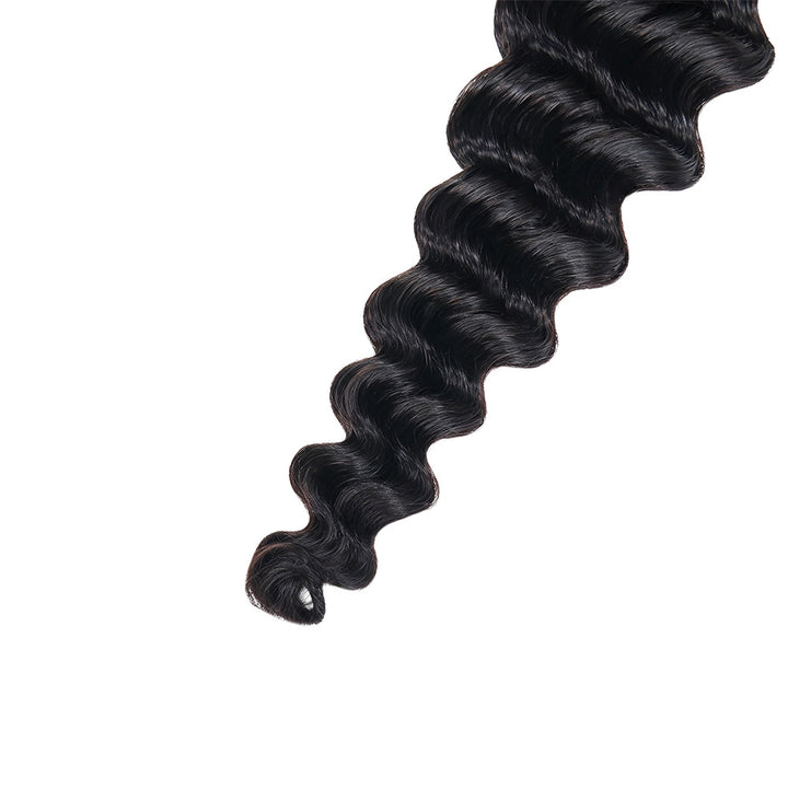 Soft flowy deep wave human hair crochet weave braids
