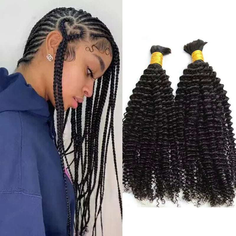 Bulk Human Hair For Braiding Kinky Curly