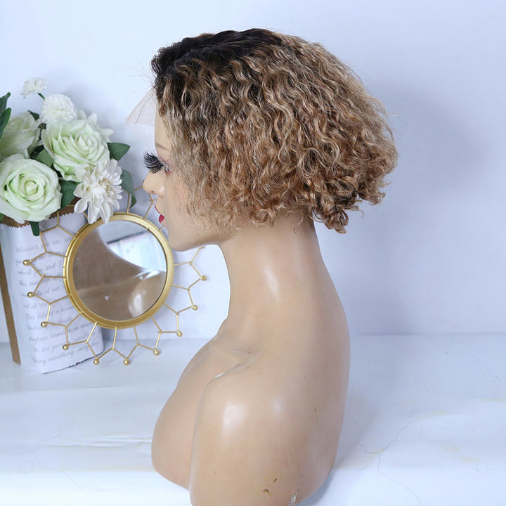 T1B-27 Pixie XX02 13x4 t part  wigs human hair