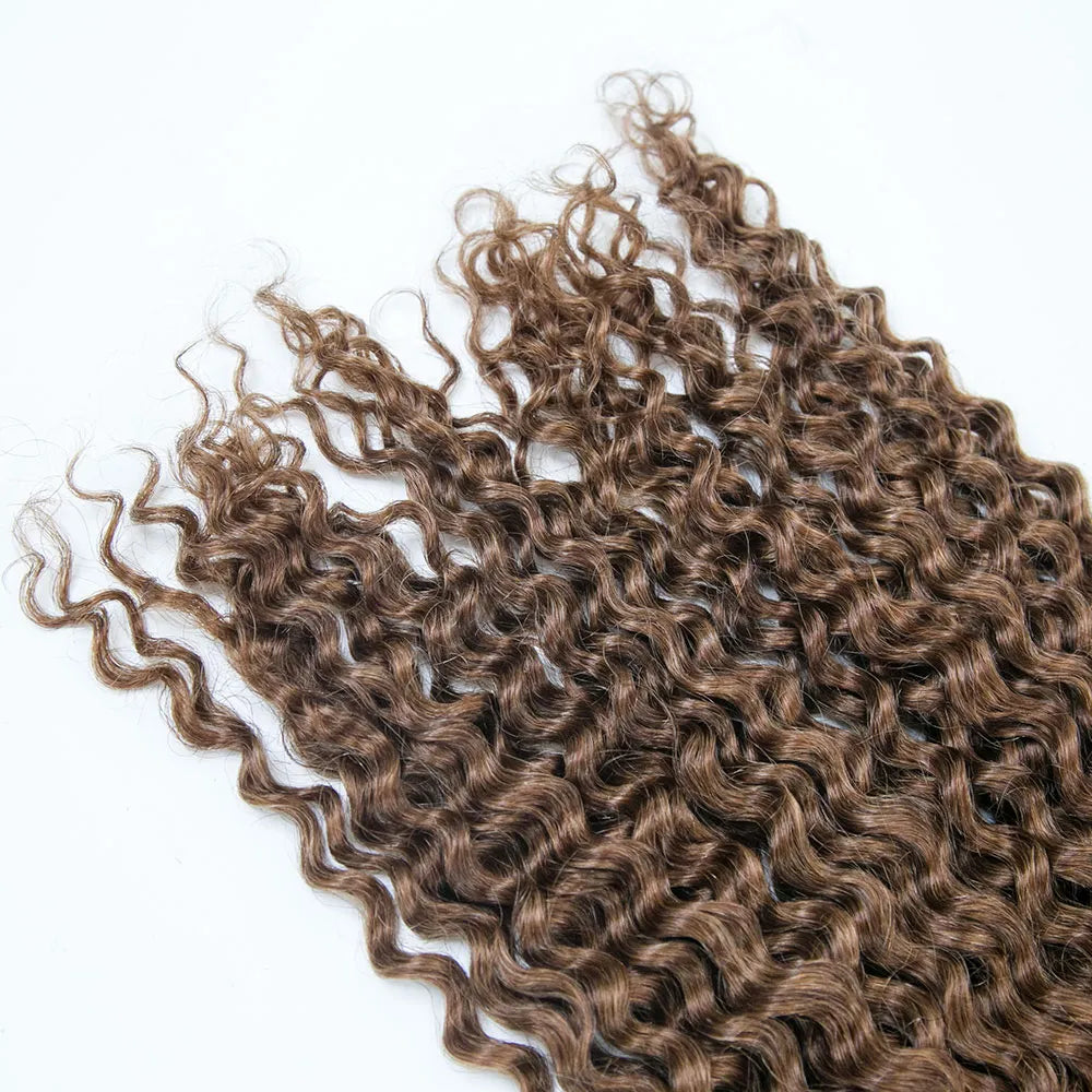 T1B/30 Brown Color Deep Curly Bulk Human Hair For Braiding