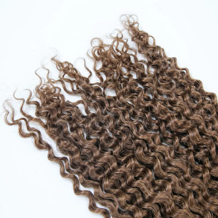 T1B/30 Brown Color Deep Curly Bulk Human Hair For Braiding