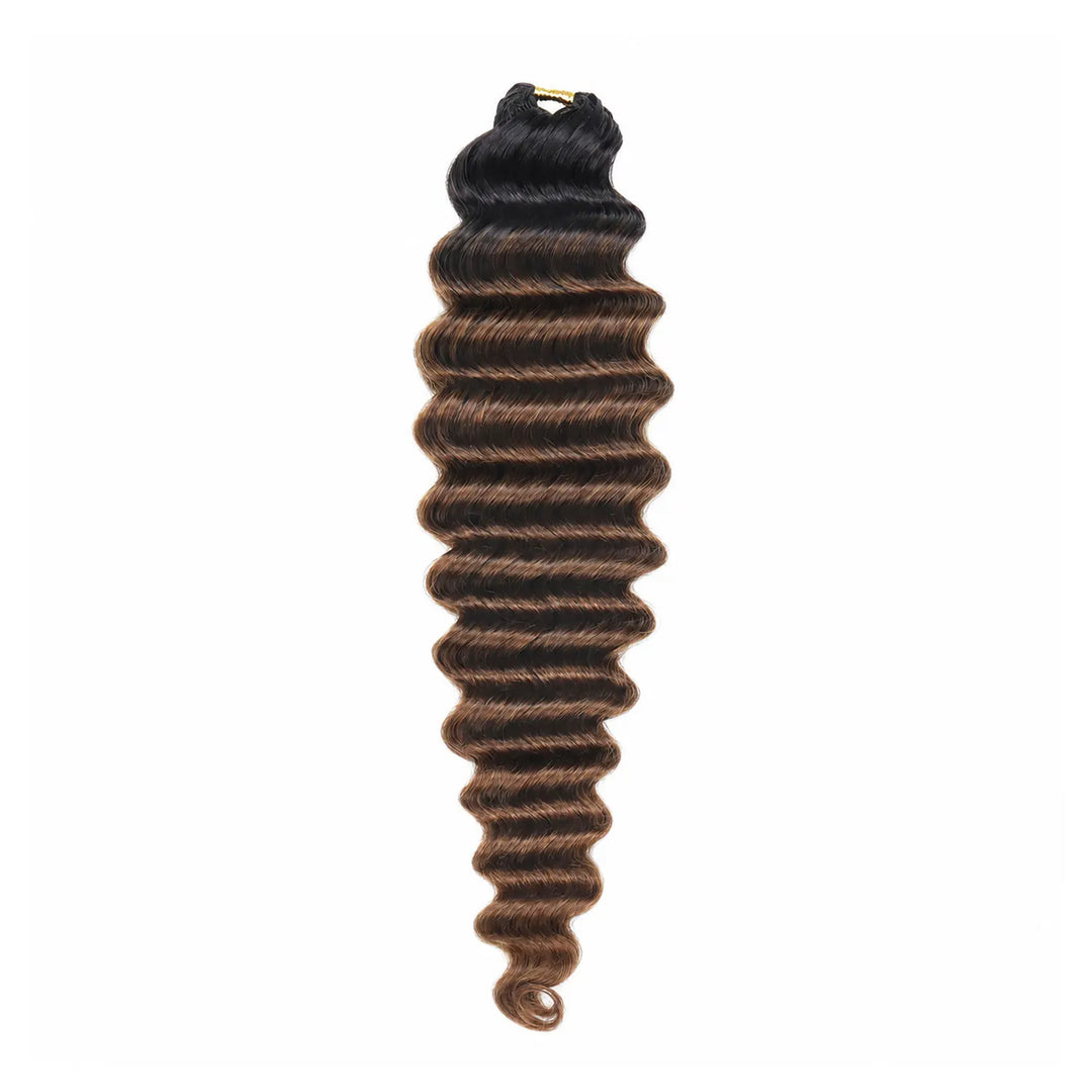 T1B/4 deep wave human hair crochet weave extensions