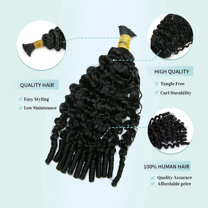 Water Burmese Curly Bulk Human Hair For Braiding Eayonhair
