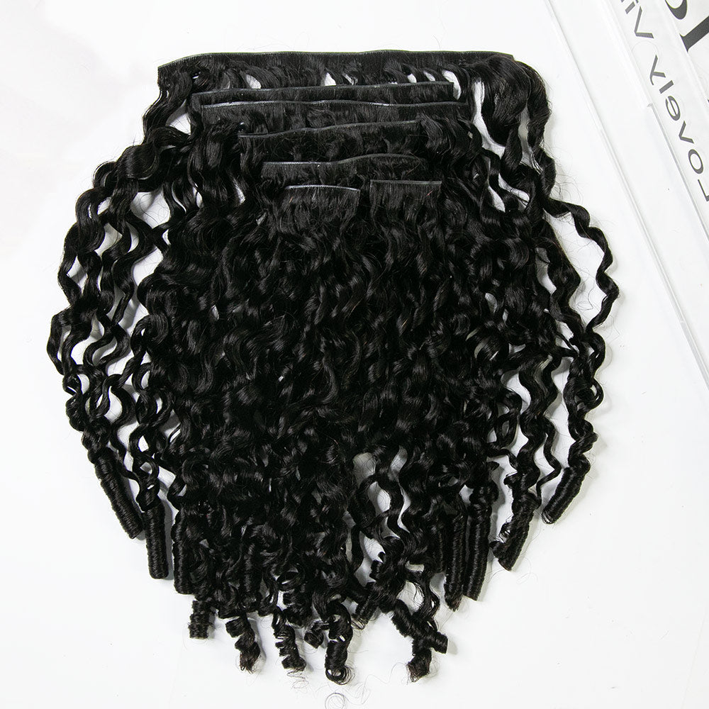 Water Burmese Curly Invisible Seamless Clip-Ins