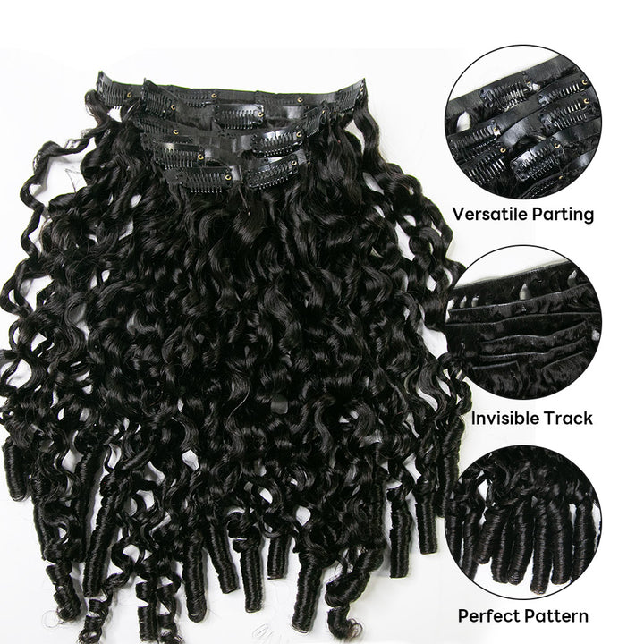 Water Burmese Curly Invisible Seamless Clip-Ins_1