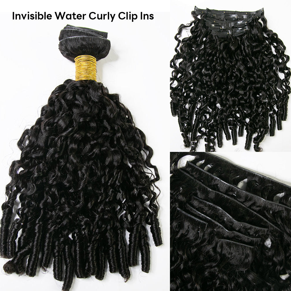 Water Burmese Curly Invisible Seamless Clip-Ins_2