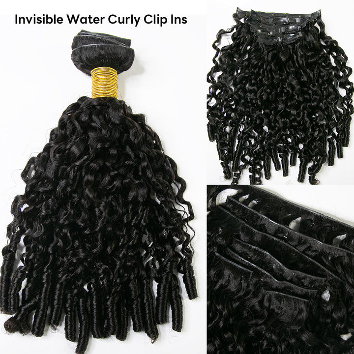 Water Burmese Curly Invisible Seamless Clip-Ins_2