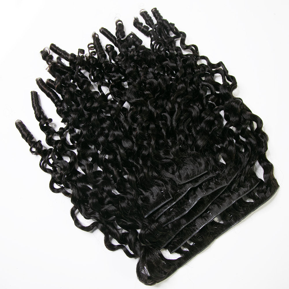 Water Burmese Curly clip ins invisible save time