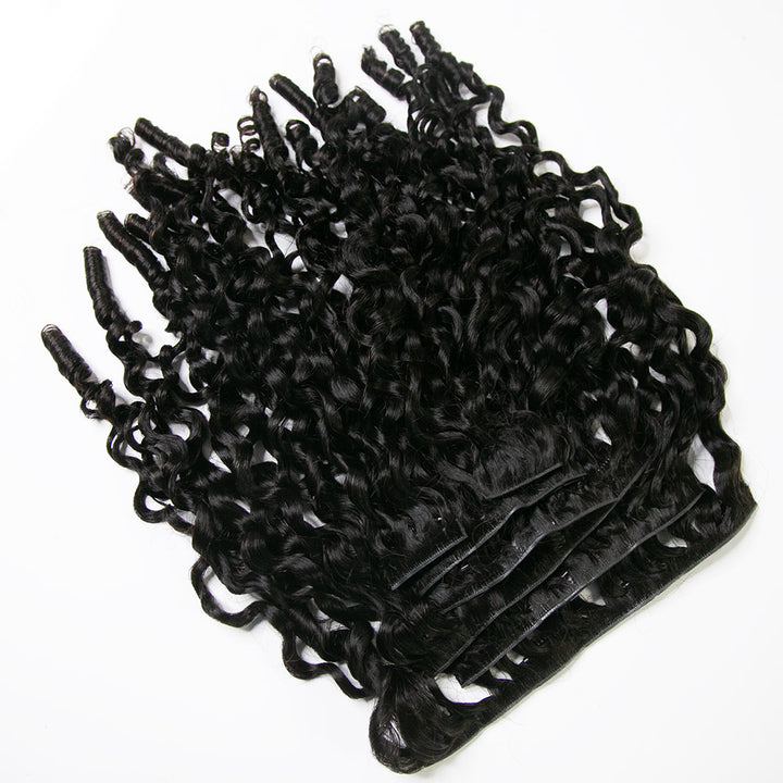 Water Burmese Curly clip ins invisible save time