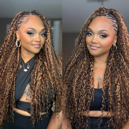 EAYON Lightweight Blend #D4/27 Water Deep Wave Crochet Human Hair Eayonhair
