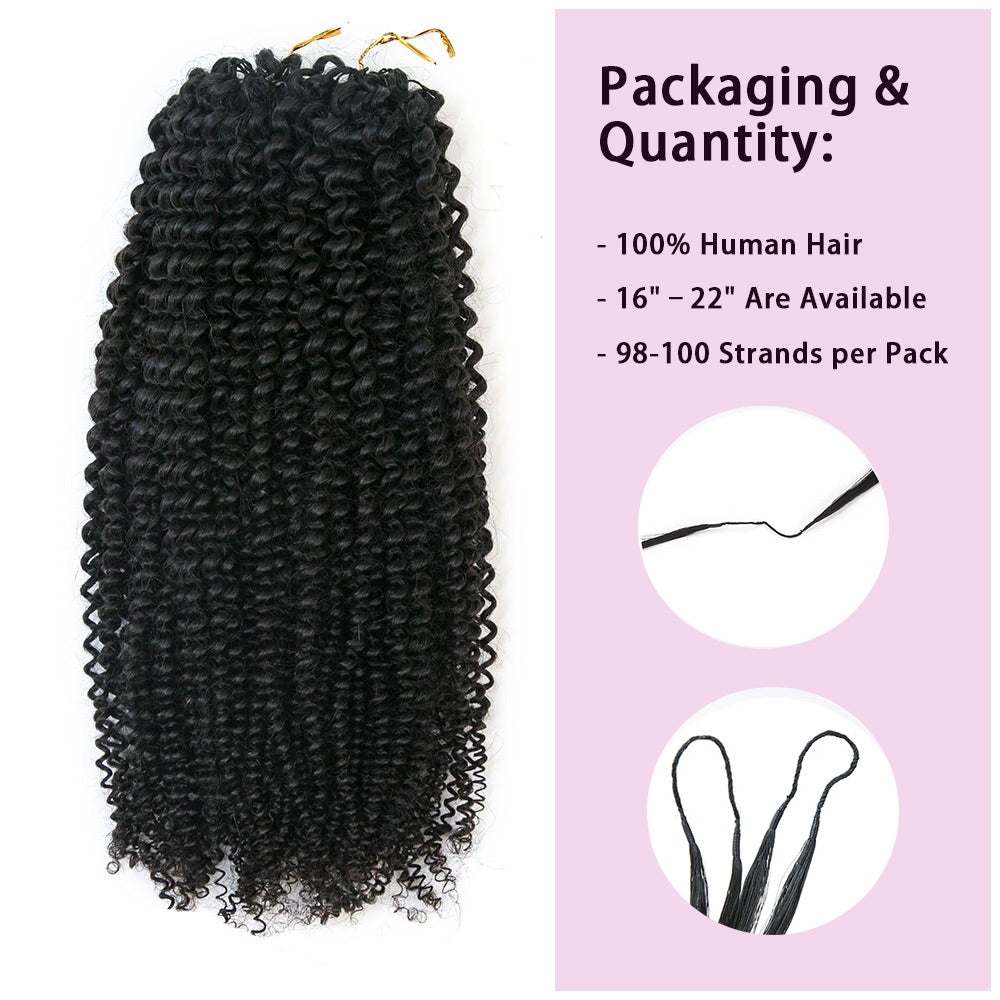 EAYON Lightweight Afro Kinky Curly Crochet Human Hair Extension