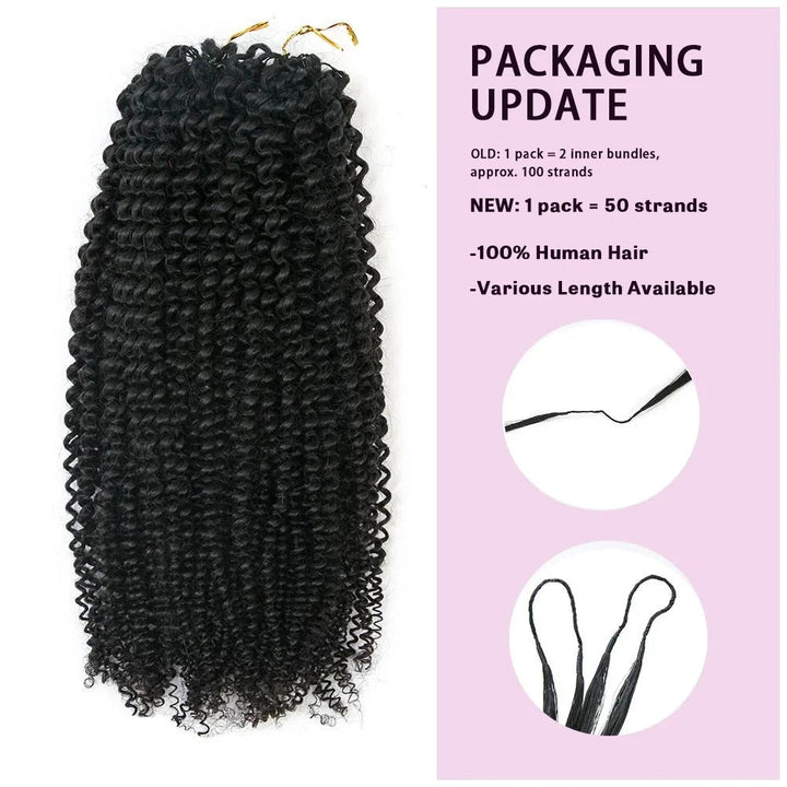 EAYON Lightweight Kinky Curly Crochet Human Hair Extension