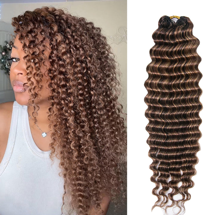 EAYON Lightweight Blend 4/27/30 Deep Wave Crochet Human Hair