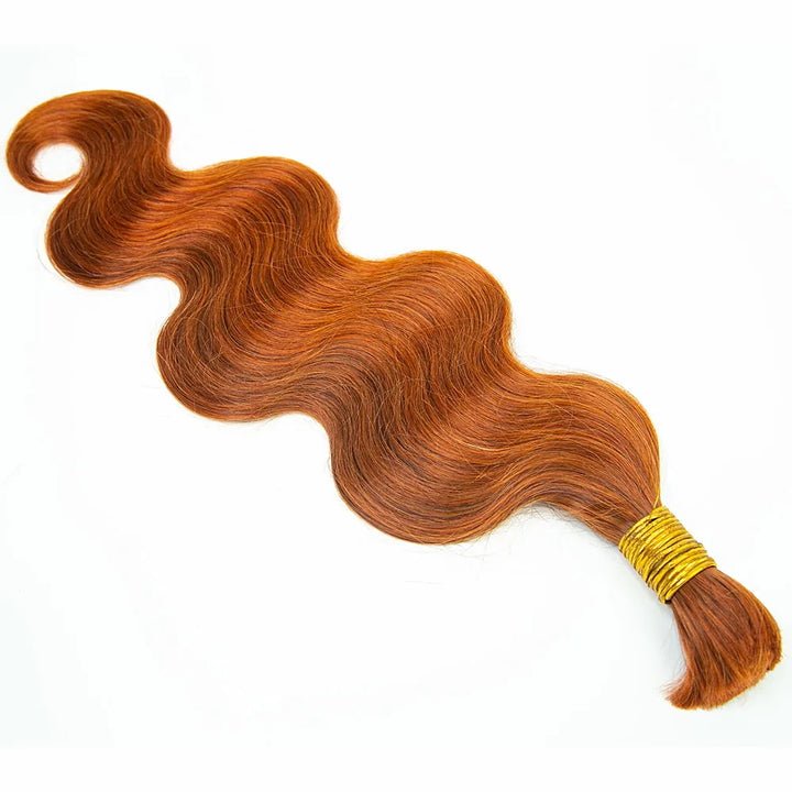 Bulk Human Hair For Braiding #350 Ginger Body Wave