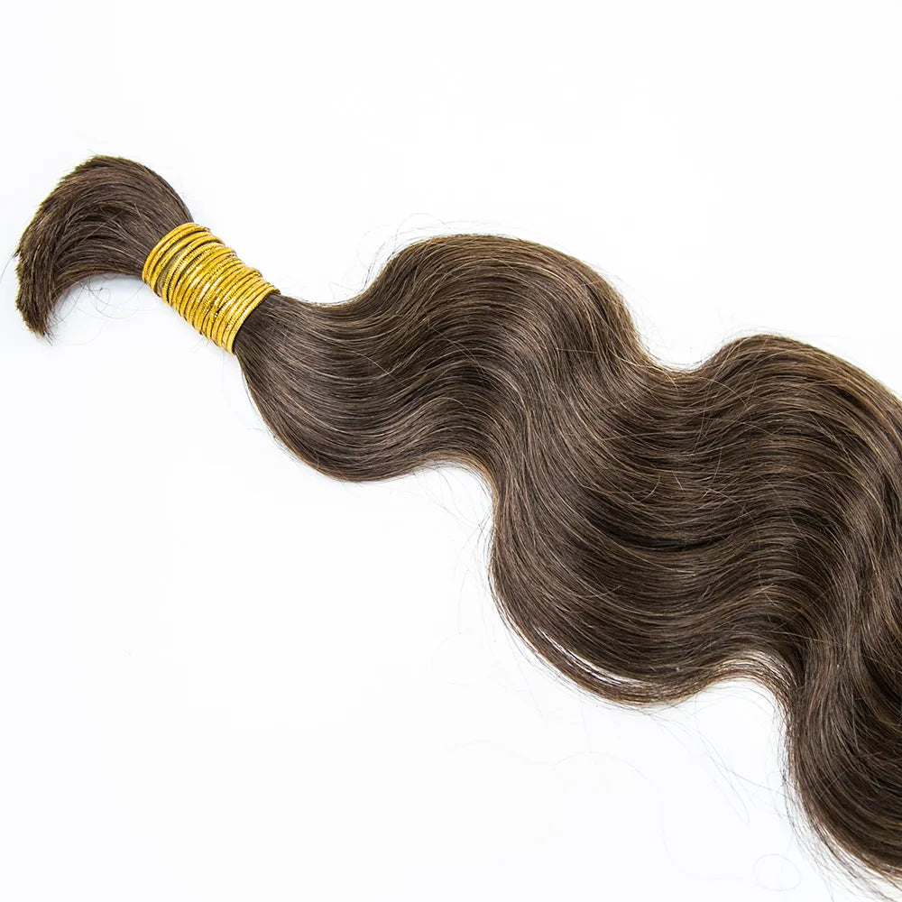 Medium Brown #4 Human Braiding Hair Body Wave