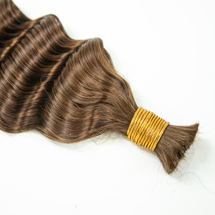 brown color bulk human hair extensions for boho braids