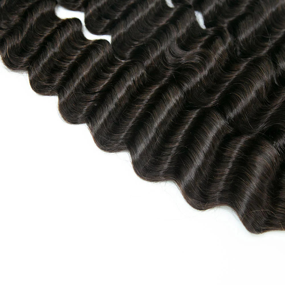 Human Hair For Braiding 20 Inches Deep Wave P4/27 - Bulk Double Drawn Weft Extensions For Knotless Boho Micro Braids 100g (50g X 2