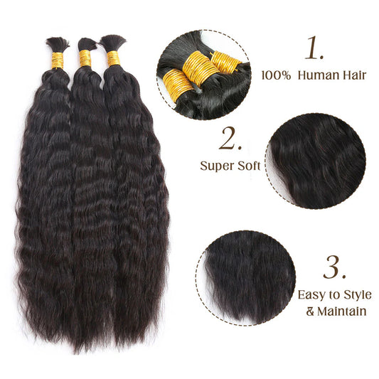 bulk human hair for braiding wet and wavy