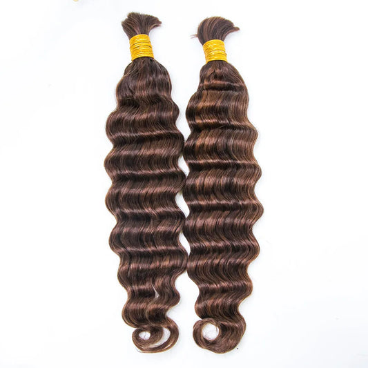 Bulk Human Hair For Braiding Mixed #Blend 4/30 Deep Wave 